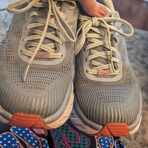 Hoka Gray and Orange Women's Sneakers